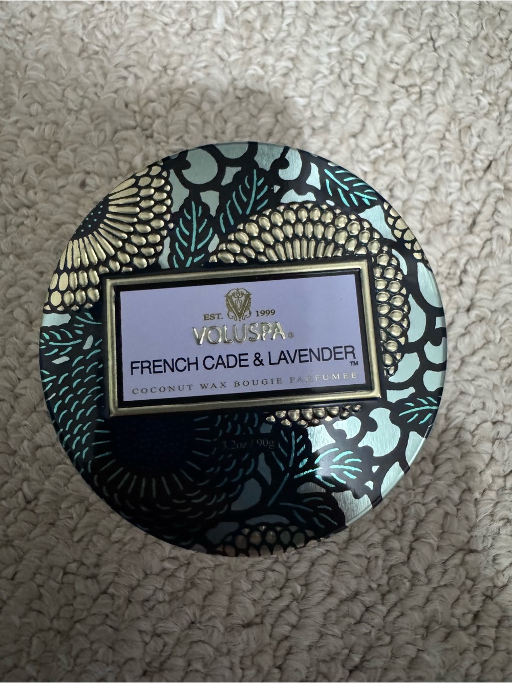 Voluspa French Cade & Lavender Decorative Glass Candle
